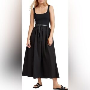Marcella Clara Ponte & Cotton Midi A-Line Dress w Pockets